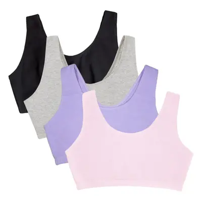 Fruit of the Loom Women's Built Up Tank Style Sports Bra Kitty Pink/Hyacinth/Grey Heather/Black 