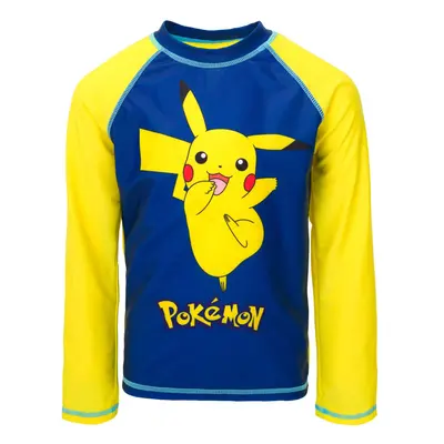 Pokemon Pikachu Little Boys Rash Guard Swim Shirt Blue