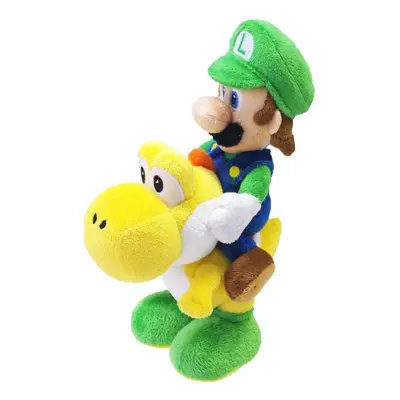 Super Mario Bros Plush Luigi Riding Yoshi 8"