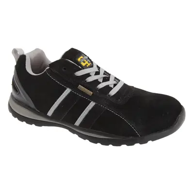 (9 UK, Black/Grey) Grafters Mens Safety Toe Cap Trainer Shoes