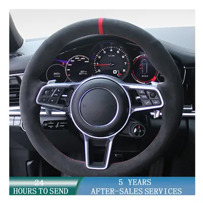 (3 Colors Thread) Car Steering Wheel Cover Suede Original Steering Wheel Braid For Porsche