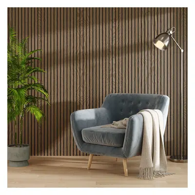 240cm x 60cm Wood Grain Wall Panel 3D Wall Pannelling , Dark Oak