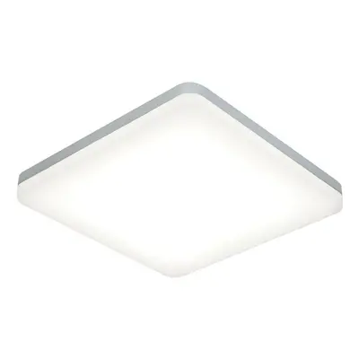 Slim Square LED Flush Ceiling Light 22W Cool White IP44 Sliver Bathroom Lamp