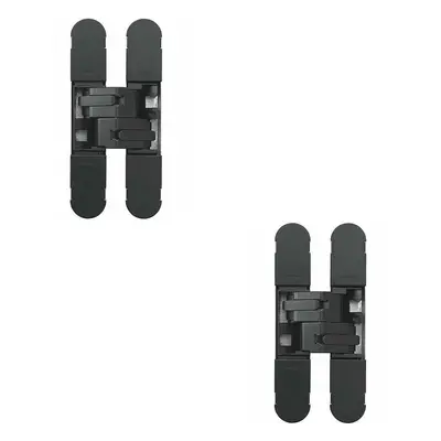 2x x 24mm Concealed Medium Duty Hinge Fits Unrebated Doors Matt Black