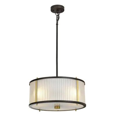 3 Bulb Ceiling Pendant Museum Bronze Dark Brown Painted / Aged Brass LED E27 60W