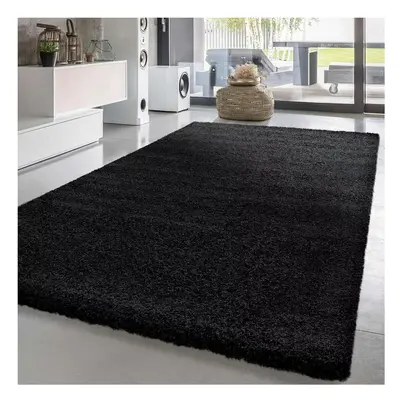 (Black , 200x290cm) Extra Large Thick Pile Shaggy Rugs Living Room Rug