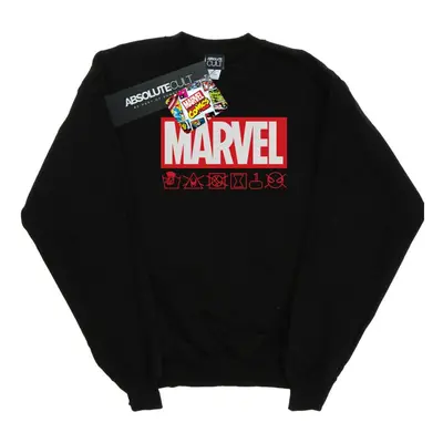 (3XL, Black) Marvel Mens Logo Wash Care Sweatshirt