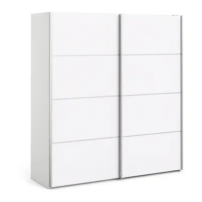 Sliding Wardrobe 180cm in White with White Doors with Shelves