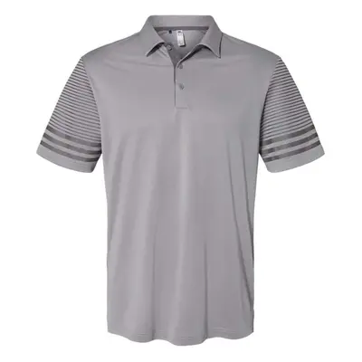 adidas - Striped Sleeve Polo - A490-4XL - Grey Three/Grey Five