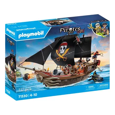 PLAYMOBIL Pirates: Large Pirate Ship with Crew