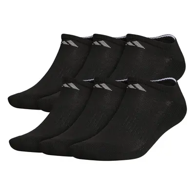 adidas mens Athletic Cushioned No Show Socks (6-Pair) Black/Aluminum