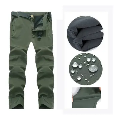 (Green Pant, XXXL(95-105kg)) US Military Army SharkSkin SoftShell Tactical Windproof Waterproof 