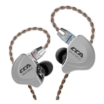 (Black No Mic) CCA C10 Headphones 4BA+1DD Hybrid Technology HiFi In Ear Music DJ Gamer