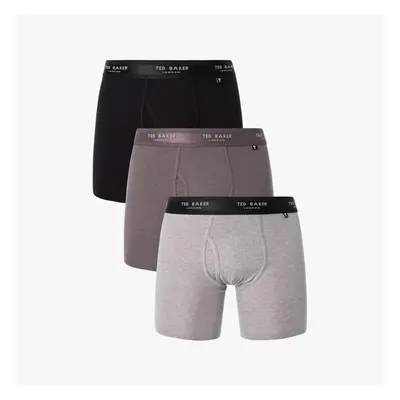 (Large, Grey/Heather/Black) Ted Baker 3-Pack Cotton Boxer Briefs Mens Navy