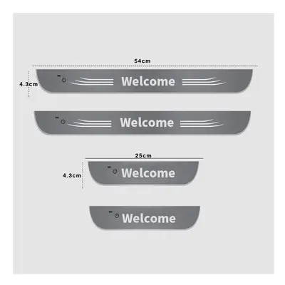 (For S-KODA, 4pcs Front and Rear) Customized Car Door Sill Light Threshold Lamp Logo Projector L