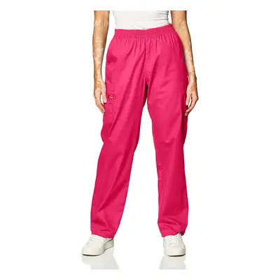 Dickies womens Signature Elastic Waist medical scrubs pants Hot Pink X-Small US