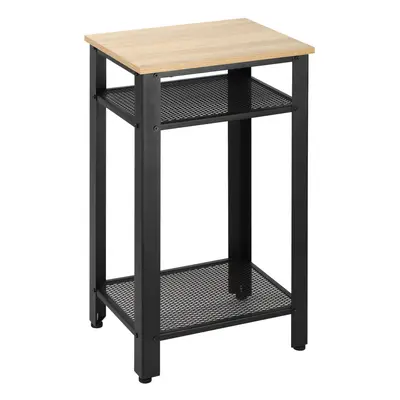 HOMCOM Modern Side Table with 2-Tier Shelves End Table for Bedroom, Living Room