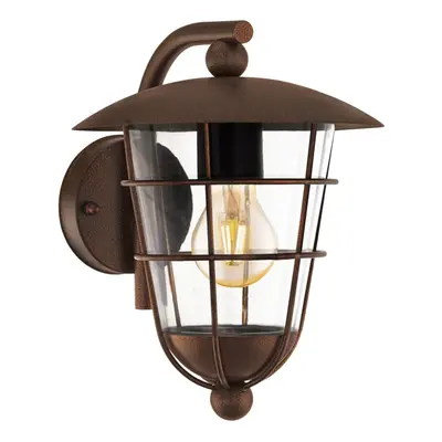 IP44 Outdoor Wall Light Brown Fisherman Lantern x 60W E27 Bulb Porch Lamp