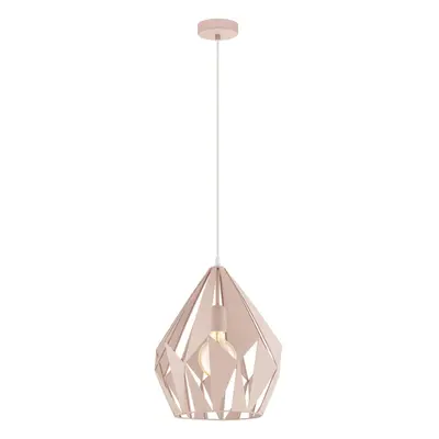 Hanging Ceiling Pendant Light Pastel Apricot Steel x 60W E27 Bulb