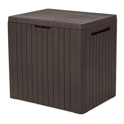 Keter City Gallon Resin Deck Box for Patio Furniture, Pool Accessories, and Storage for Outdoor 