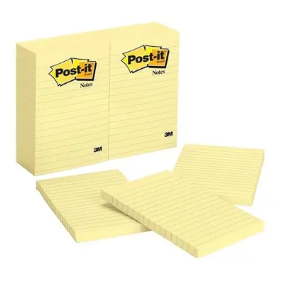 3M Office Products Canary Yellow Sticky note Notes With Lined, x in.