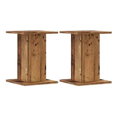 (old wood, x x cm) vidaXL Speaker Stands Living Room Speaker Floor Stand pcs Engineered Wood