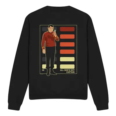 (L, Black) Star Trek Unisex Adult All She's Got Captain Sweatshirt