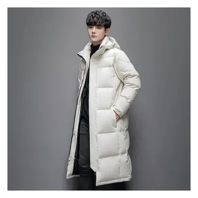 (white, L) Hooded Coat Women&apos;s Winter Warm Thickened Long Down Jacket Winter Ladies Down Ja