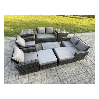 Fimous Garden Furniture Sets Pieces Outdoor Rattan Furniture Manual Wicker Patio Sofa Chair Set 