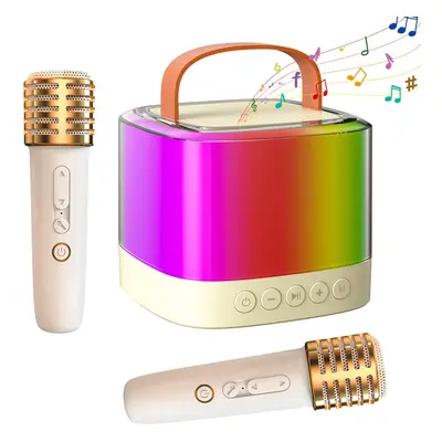 Chronus Mini Karaoke Machine with Wireless Microphones, Bluetooth Portable Karaoke Speaker with 