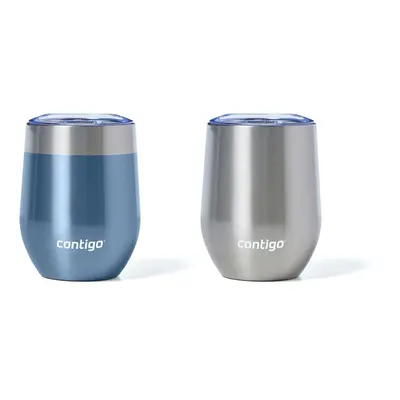 contigo River North Stainless Steel Wine Tumbler with Splash-Proof Lid, Oz, 2-Pack, Dark Ice & S