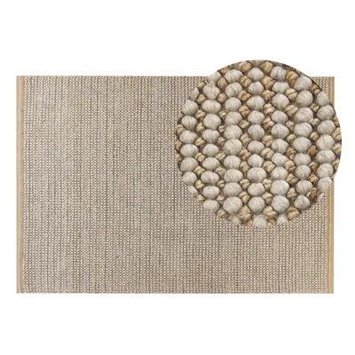 Wool Area Rug x cm Beige BANOO