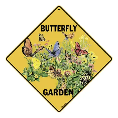 CROSSWALKS Butterfly Garden 12" X 12" Aluminum Sign (X252)