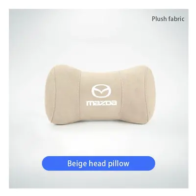 (FMP-Beige) Car Headrest Neck Pillow Auto Seat Pillow For Mazda 5 CX5 CX3 CX7