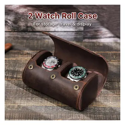 (coffee, Slot) Luxury Watch Roll Box Slot Leather Case Holder Men&apos;s And Women&apos;s Watch 