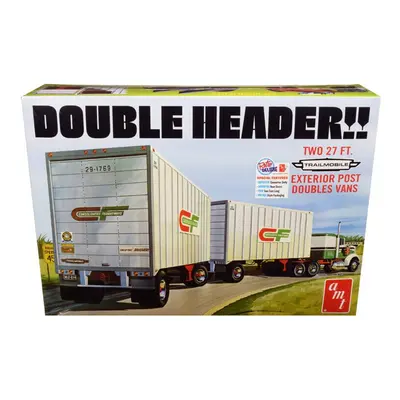 AMT Skill Model Kit Trailmobile Double Header Tandem Van Trailers 1/25 Scale Model by AMT