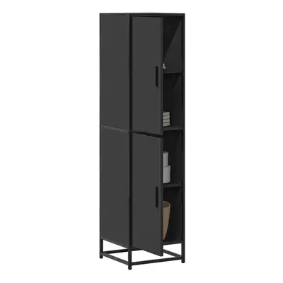 vidaXL Highboard Black 35.5x35x139 cm Engineered Wood and Metal side cabinet