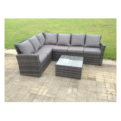 (left corner sofa , with covers) high back rattan corner sofa set outdoor furniture