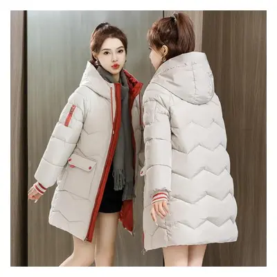 (white, XXL) Women Coat Winter Fleece Cotton Long Sleeve Hoodies Oversized Coat Thickened Loose 