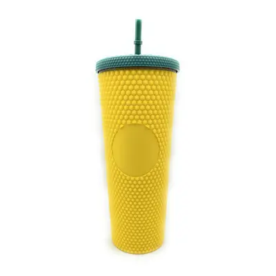 FUNCENTRIC Studded Cups24oz Tumblers with Lid and StrawStudded Matte Tumbler Pineapple