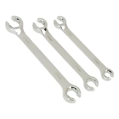 3 PACK Flare Nut Spanner Set -Compression Joint Wrench / Crow Foot Brake Spanner