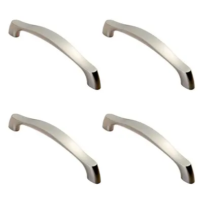 4x Chunky Arched Grip Pull Handle x 15mm 128mm Fixing Centres Satin Nickel