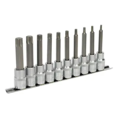 10pc TRX Star Socket Bit Set 1/2" Square Drive - T20 to T70 - 100mm Long Shaft