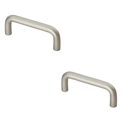 2x Rounded D Shaped Bar Handle x 19mm Diameter Satin Anodised Aluminium