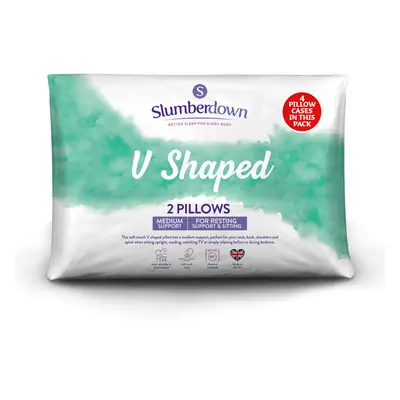 (Medium Pillow, Pack) Slumberdown V Shaped Pillow UK Made