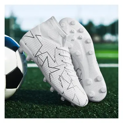 (white, 43) Fashion Unisex Soccer Shoes Football Cleats Soccer Ankle Boots Youth Training Sneake