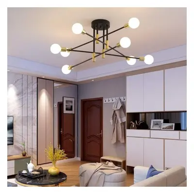 (8 headlights) Chandelier Industrial Semi Flush Mount Pendant Lamp Modern Ceiling Light Fixture 