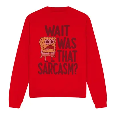 (L, Red) SpongeBob SquarePants Unisex Adult Sarcasm Sweatshirt