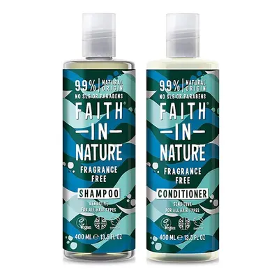 Faith in Nature Natural Fragrance Free Shampoo & Conditioner Set, Sensitive Vegan & Cruelty Free