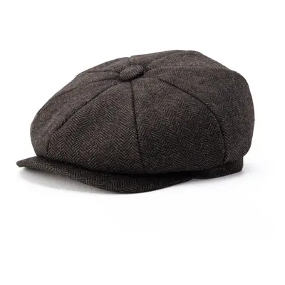 BOTVELA Men's Piece Wool Blend Newsboy Flat Cap Herringbone Pattern